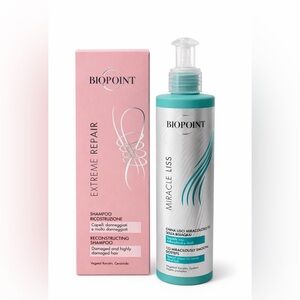 BIOPOINT Shampoo & Cream - Extreme Repair Shampoo + Miracle Liss Smooth Cream